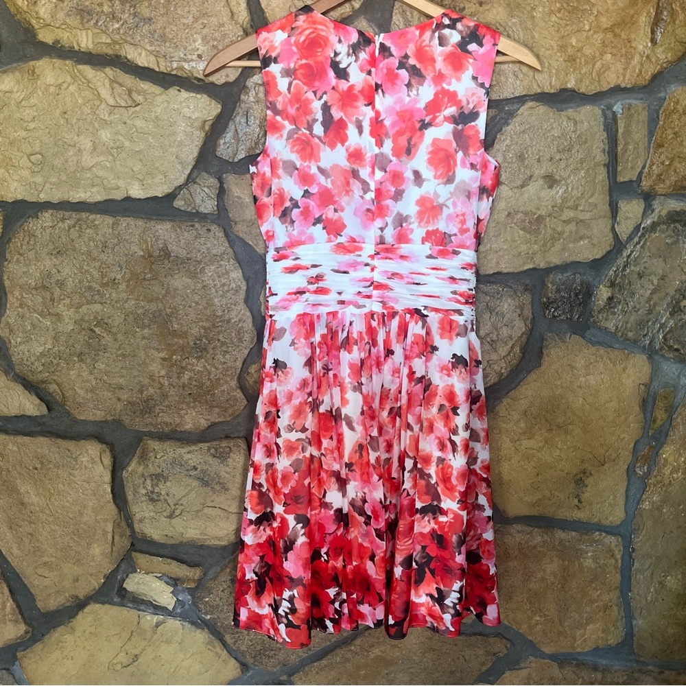 Ralph Lauren Red and Pink Sleeveless Midi Sundress